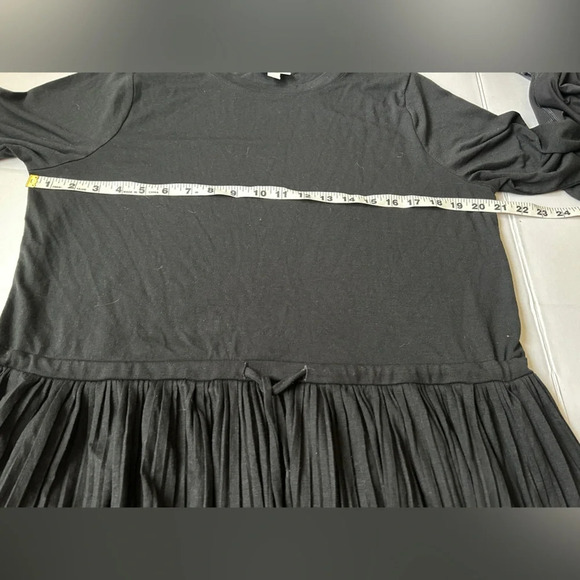 J.Jill Women’s Dress, Black Accordion Pleated Drawstring - Picture 4 of 5